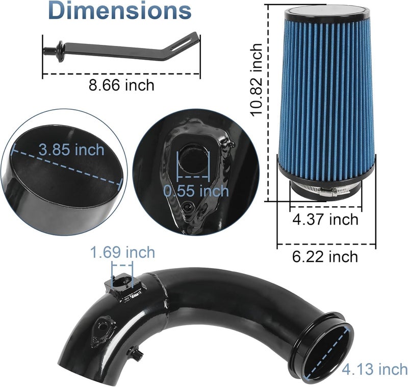 LDMINDA 4 inch Cold Air Intake Kit Air Intake Pipe With Filter System Compatible with Dodge Ram 2500 3500 6.7L Cummins Diesel 2007.5-2012 - Image 4